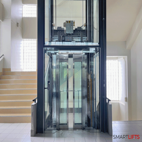 ผลงานการติดตั้ง ลิฟต์โดยสาร หรือ Passenger Lift รุ่น Machine Room-less (MRL) โดย บริษัท SMARTLIFT