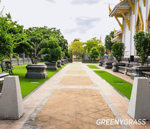 ผลงานติดตั้งสนามหญ้าเทียม วัดโสธรวรารามวรวิหาร (วัดหลวงพ่อโสธร)