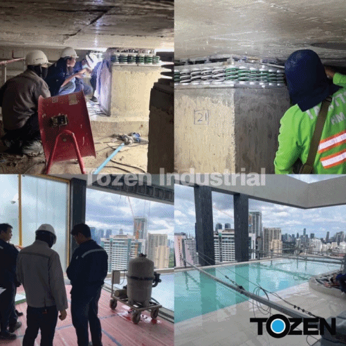 ผลงานติดตั้ง Swimming Pool Spring Isolation บนโรงแรมสูง 28 ชั้นใจกลางเมืองกรุงเทพ