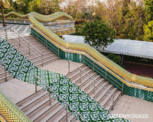 ผลงานปรับภูมิทัศน์ด้วยหญ้าเทียม วัดป่าเจริญราช