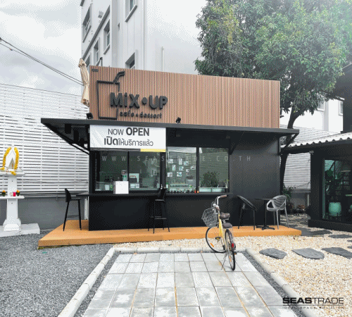 ผลงานติดตั้งอาคารสำเร็จรูปของ บริษัท ซีส์เทรด จำกัด : โครงการร้านกาแฟสำเร็จรูป Mix up Cafe+Dessert