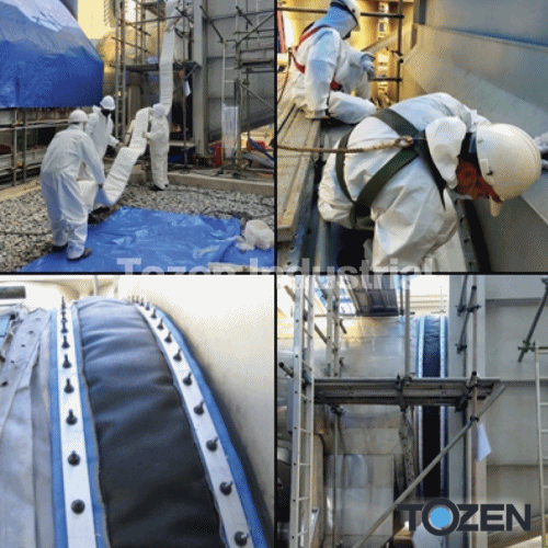 ผลงานผลิตและติดตั้ง “Fabric Expansion Joint (ข้อต่อผ้าใบ) ที่ใช้ในโรงไฟฟ้า โดยวิศวกรผู้ชำนาญของโตเซน