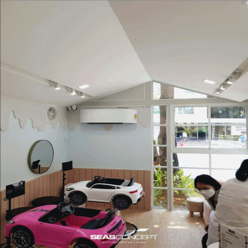 ผลงานติดตั้งโครงการร้านตัดผม Milk Kids Salon & Nails หน้างาน กรุงเทพมหานคร สุขุมวิท 49/9