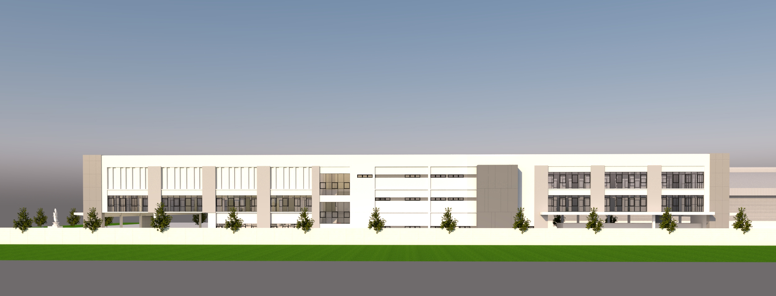 อาคารสำนักงาน 2 ชั้น พร้อมโรงอาหารบริษัท วรรณรัช พัฒนา จำกัด	